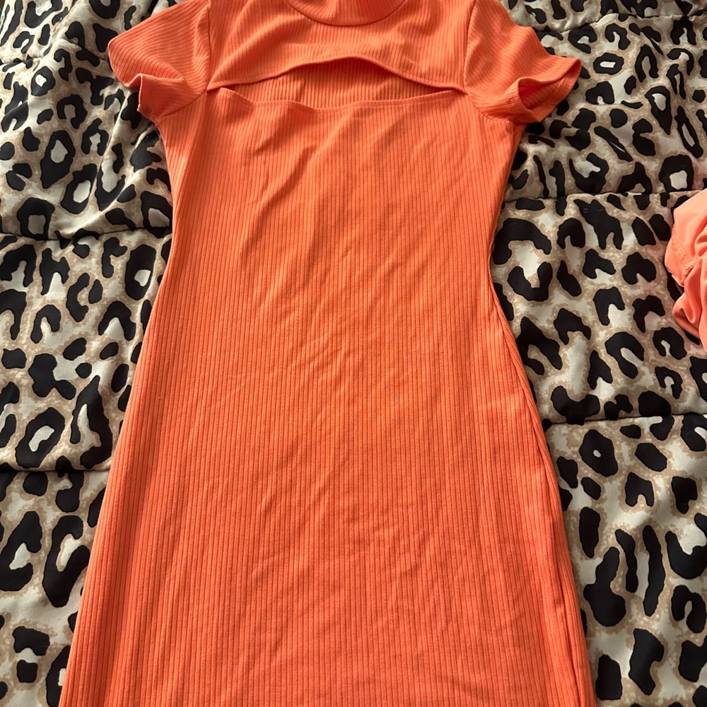 Peach Cut Out Dress